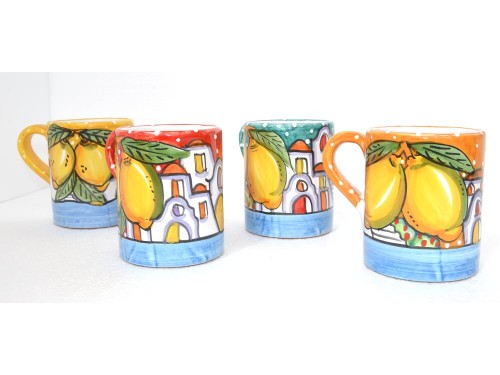 Set 4 Mugs Houses