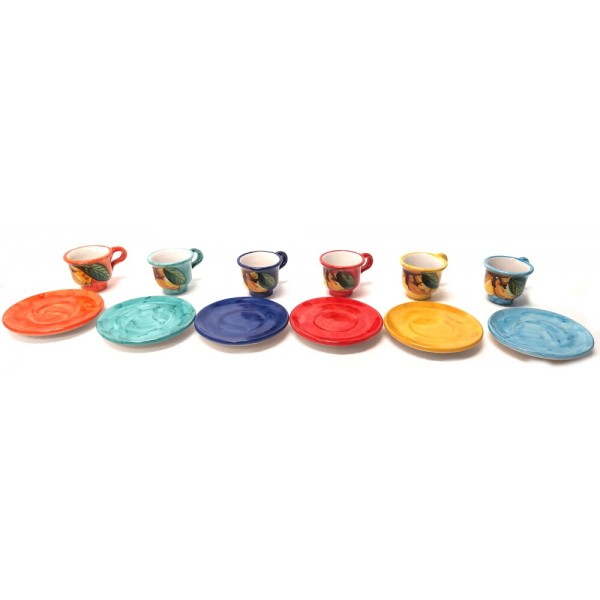 Set 6 Tazzine Con Piattino Borbone - Per Caffè E Thé | Adatte Al Microonde - Foto 6