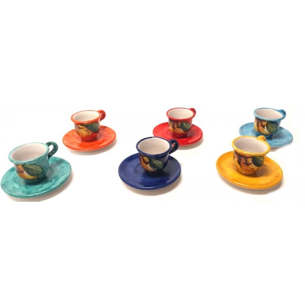 Set tazzine caffè con piattino Limoni (6 persone), Tazze e Bicchieri