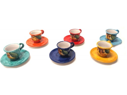 Set 6 Espresso Cup & Saucer Lemon