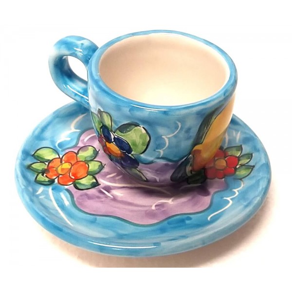 Set 6 Espresso Cups & Saucers Lemon Flowers, Cups and mugs