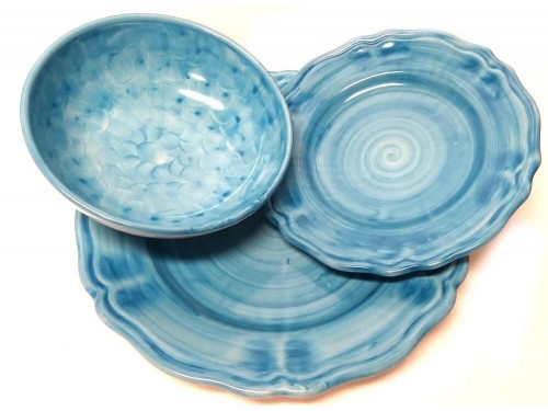 Set dishes Monocolor Light Blue