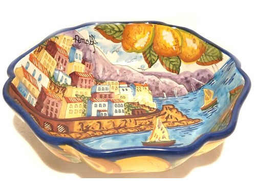 Round Scalopped Bowl Amalfi Blue
