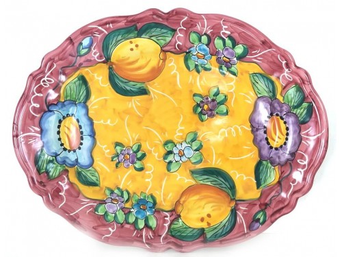 Oval Plate Lemon Flower 1