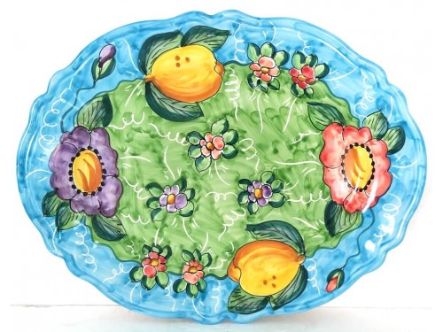 Oval Plate Lemon Flower 3