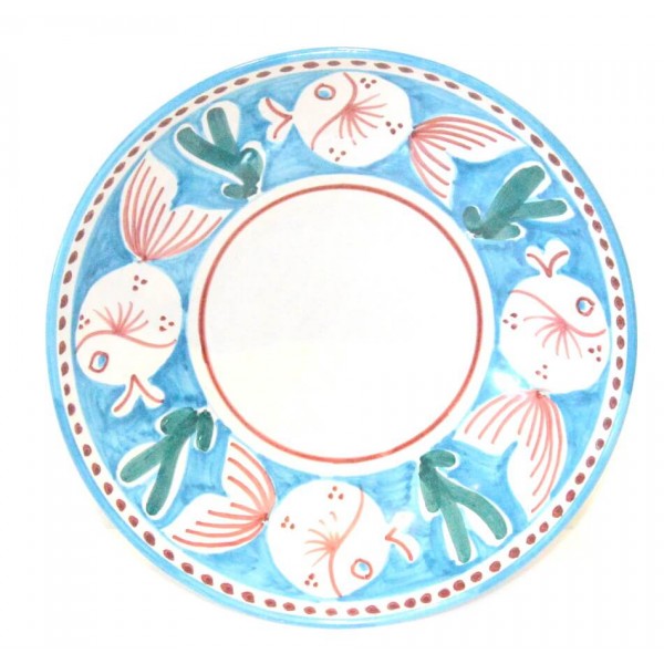 Round Bowl Light Blue Fishes