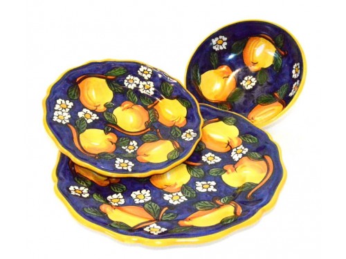 Set Dishes Lemon / Daisies Blue