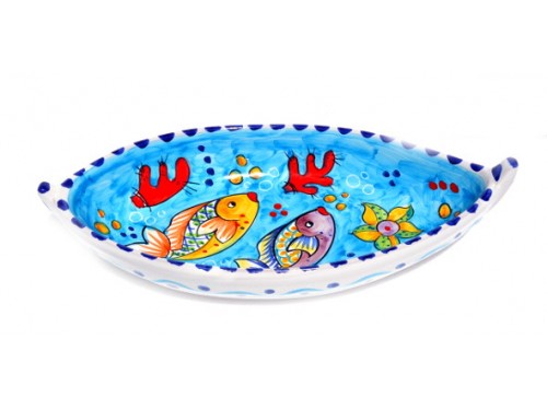 Boat Fishes design light blue