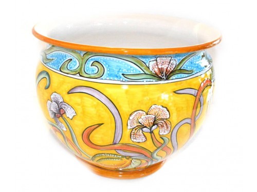 Plant Pot Iris Lemon (yellow - blue)