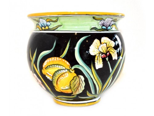 Plant Pot Iris Lemon Black