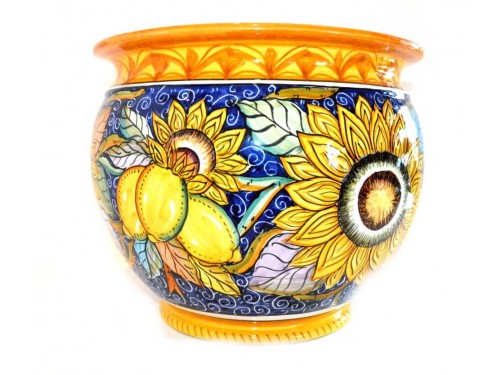 Plant Pot Sunflower Blue