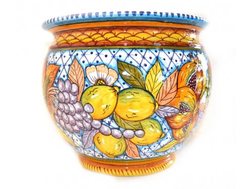 Plant Pot Crossed Lines Fruits