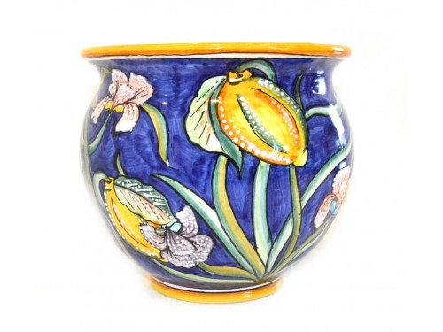 Plant Pot Iris Lemon Blue