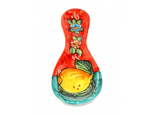 Spoon Rest Lemon Flower Red