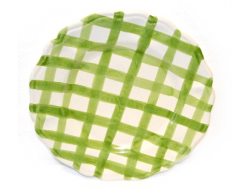 Dinner Plate Green crossed lines