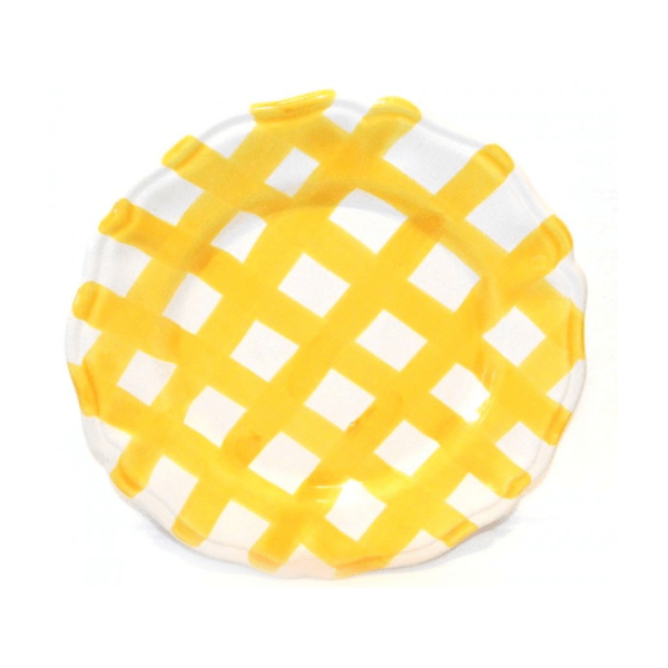 Salad Plate yellow crossed lines Plates Piccadilly Costa d'Amalfi