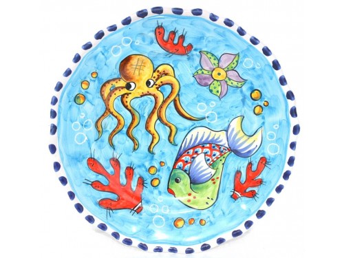 Dinner Plate Fishes light blue