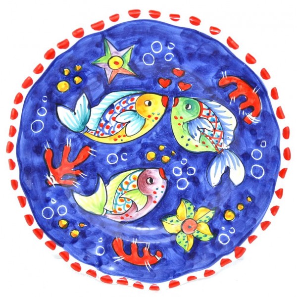 Dinner Plate Fishes blue Plates Piccadilly Costa d'Amalfi