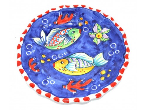 Salad Plate Fishes Blue