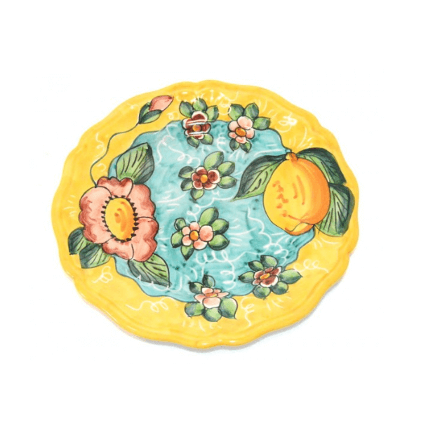 Salad Plate Lemon / Flowers yellow Plates Piccadilly Costa d'Amalfi