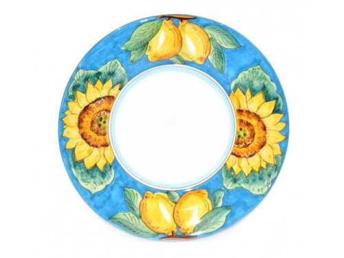 Salad Plate Lemon Sunflower Light Blue