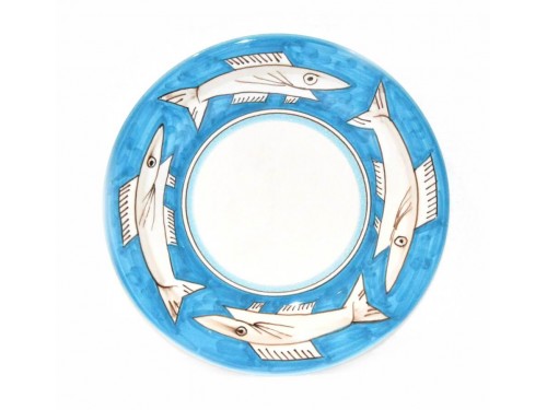 Dinner Plate Anchovies Light Blue