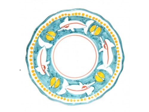 Dinner Plate shark aqua marine