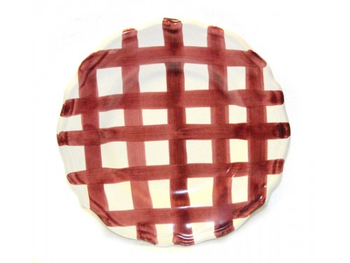 Dinner Plate Purple crossed lines