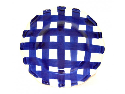 Dinner Plate Blue crossed lines