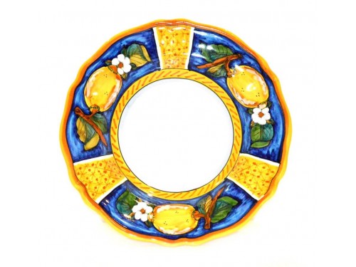 Dinner Plate Lemon Conca Blue