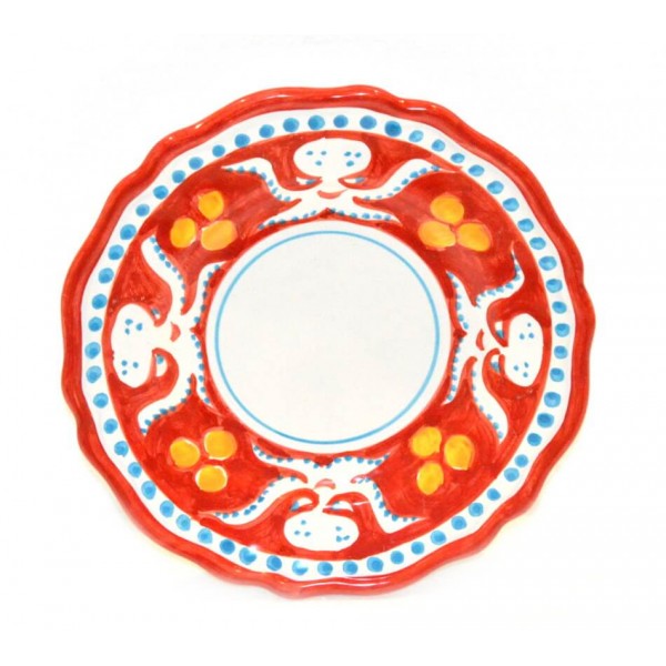 Salad Plate octopus red Plates Piccadilly Costa d'Amalfi