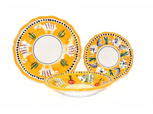 Set Dishes Animals yellow