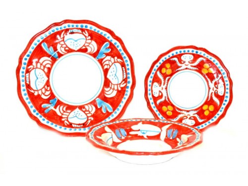 Set Dishes Animals red