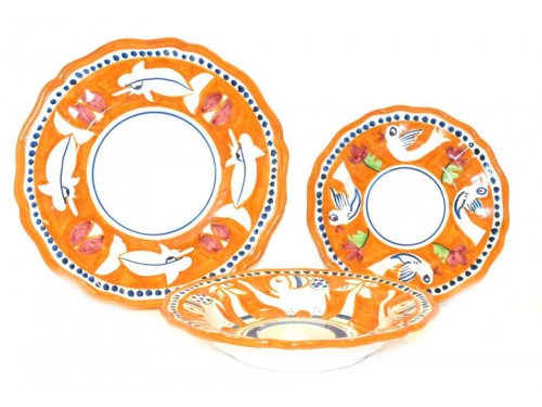 Set Dishes Animals orange