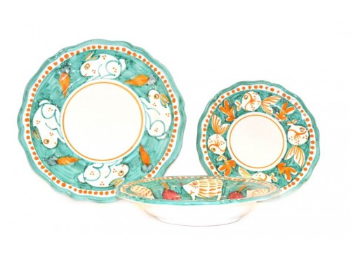 Set Dishes Animals aquamarine