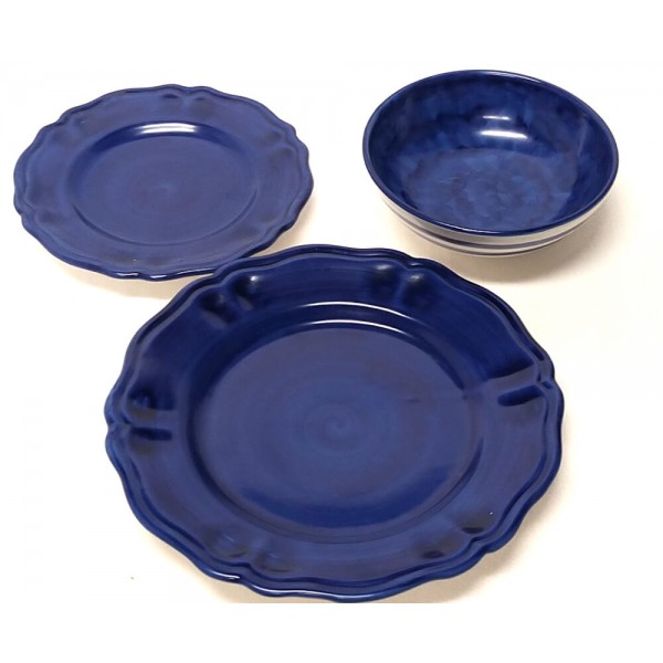 Set Piatti Monocolore blu | Piccadilly | Ceramica Amalfi N° set di Piatti 1  SET DI PIATTI