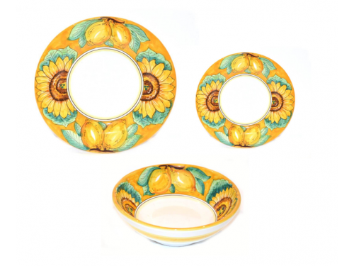 Set Piatti Limoni girasoli giallo