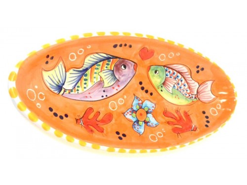 Oval (pointy) Plate Fishes orange