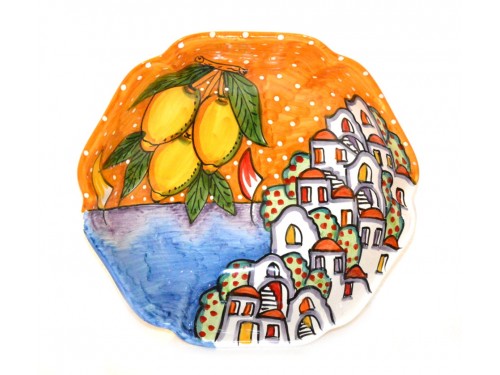 Scalopped Bowl Houses orange