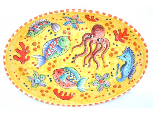 Oval Plate Fishes yellow