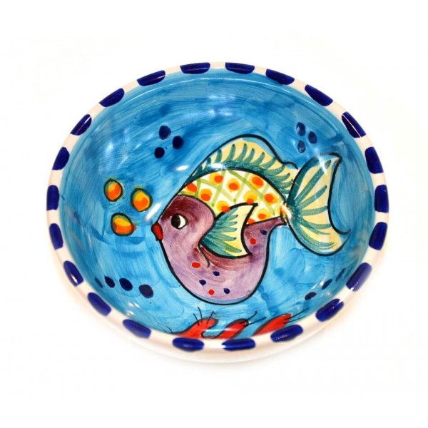 Condiment Bowl Fishes Light Blue 4,70 inches
