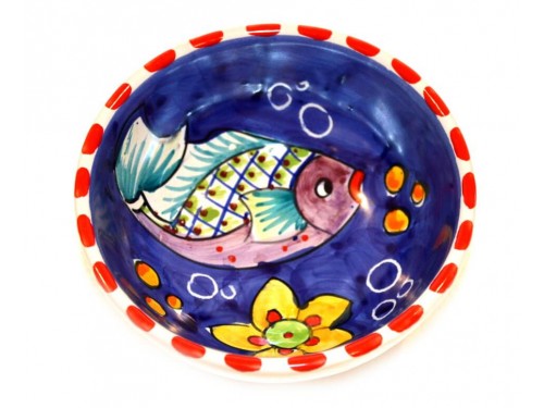 Condiment Bowl Fishes Blue 4,70 inches