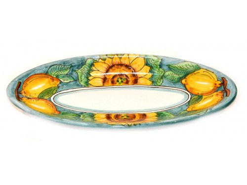 Oval (pointy) Plate Sunflower green