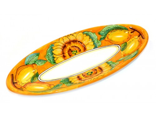 Oval (pointy) Plate Sunflower yellow