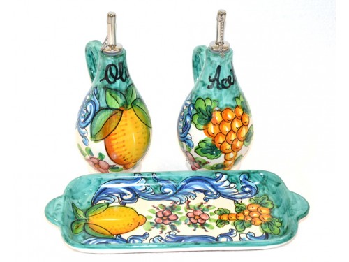 Oil & Vinegar Set Barocco Green