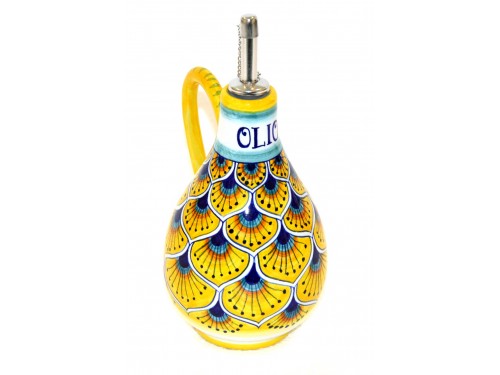 Oil Bottle Peacock Yellow