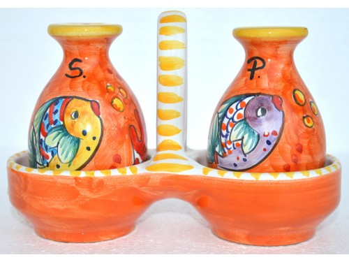 Salt - Pepper Set Fishes orange