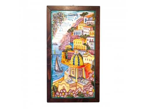 Set 2 tiles Positano framed