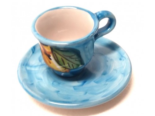 Espresso Cup & Saucer Lemon light blue