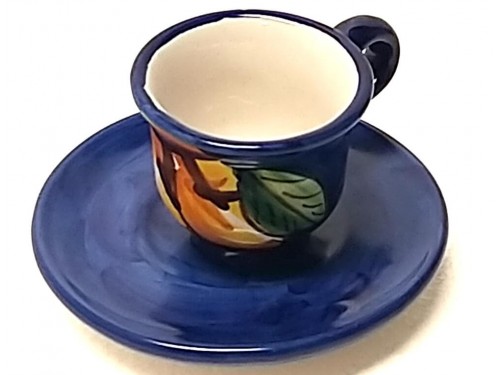 Tazzina caffè con piattino Limoni blu